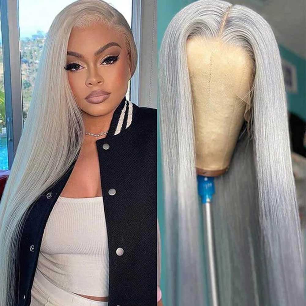 Stema Silver Gray 13x4 Lace Front Wig Straight/Body Wave